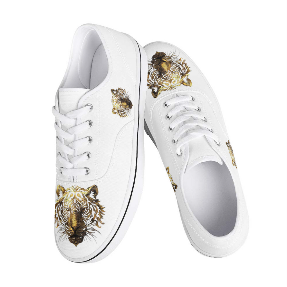 Golden Tiger - Motif Canvas Sneakers