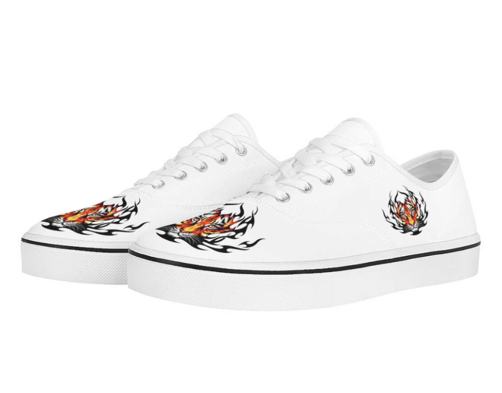 Flaming Tiger - Motif Canvas Sneakers